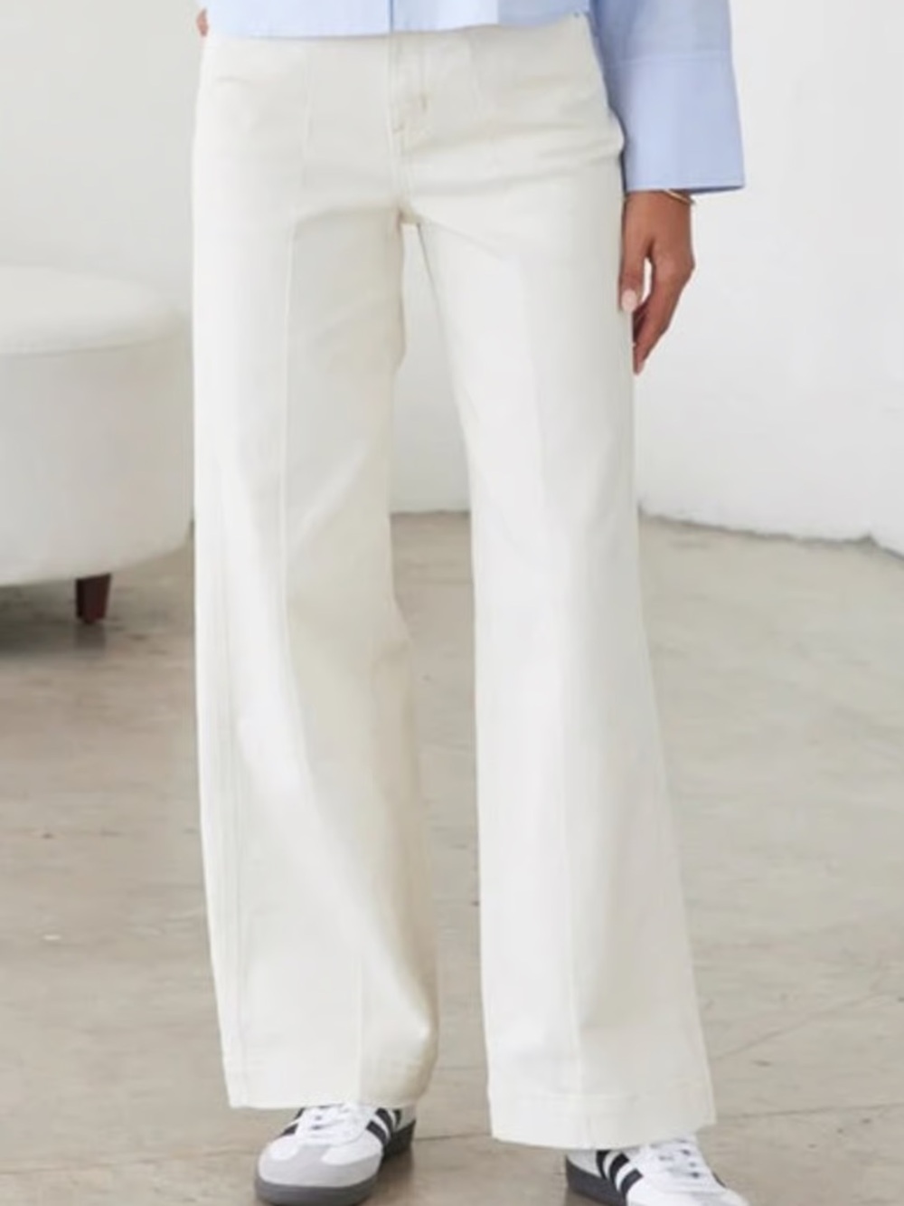 Ayr The Top Floor Wide leg seamed jeans, in Tahitian vanilla, 28S